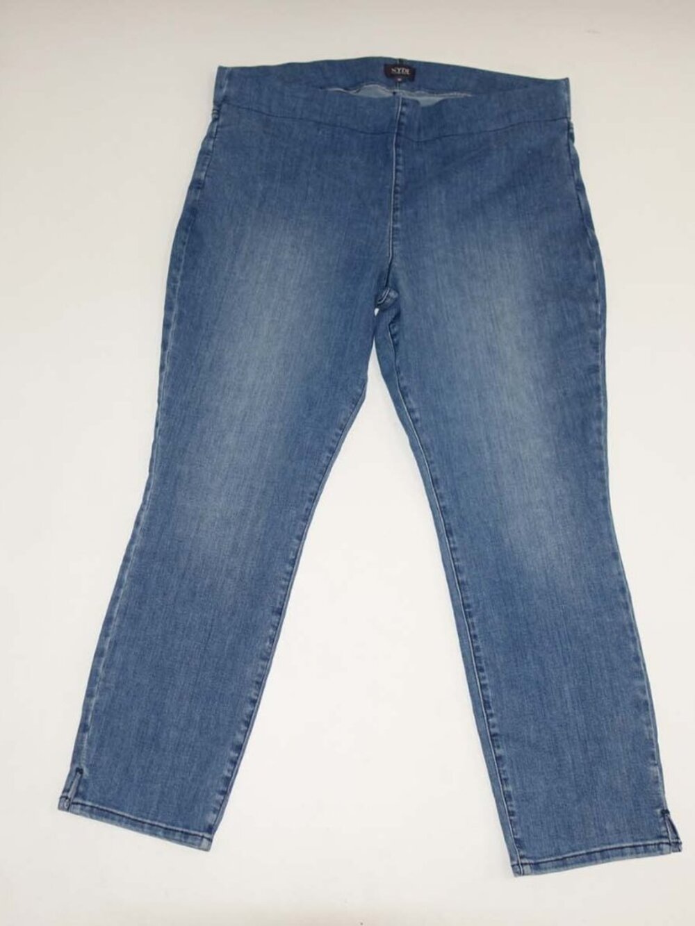 NYDJ Women's Lift Tuck Skinny Ankle Pull On Jeans Size 16 Blue High Rise Stretch